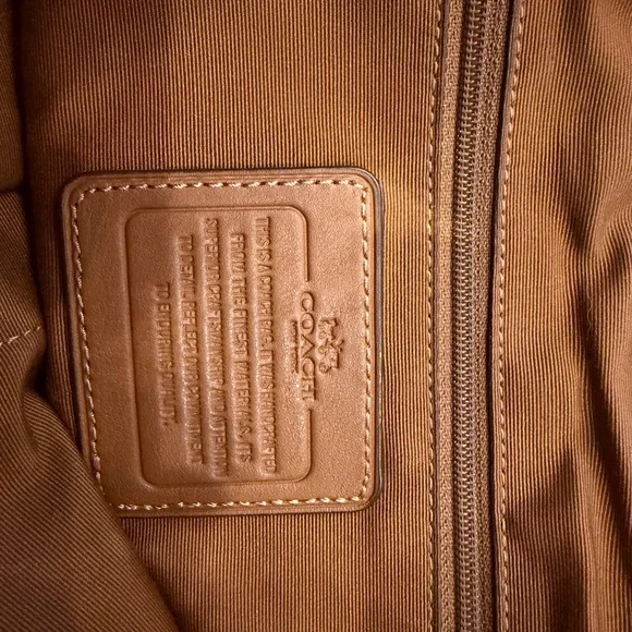 Coach Brown Pebbled Leather Satchel with Gold Hardware - Picture 3 of 3